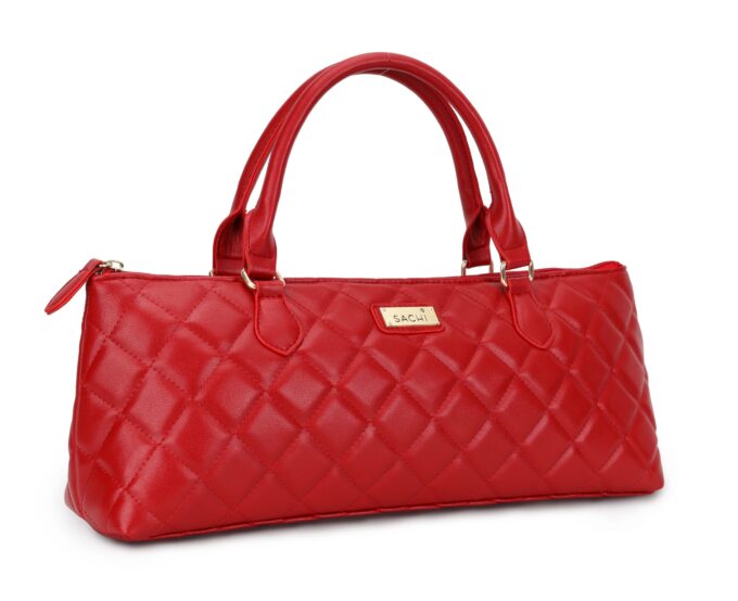 wine bag Red 2 scaled Wine Purse Glam 1 Bottle La Soir'ee Clutch - Red Quilted