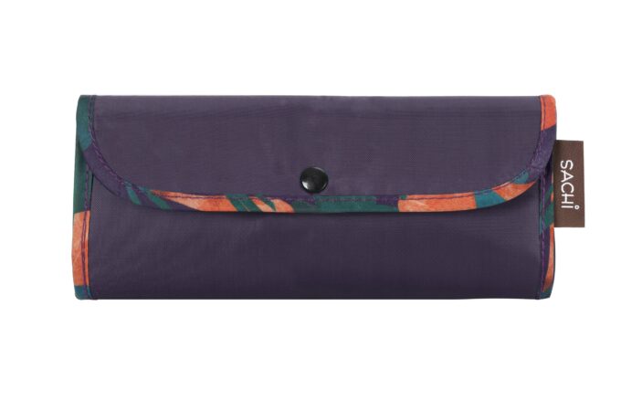 sachi market tote purple carrot folded 6 scaled Insulated Market Tote Set 3-Piece Set of Foldable Bags - Purple Carrot