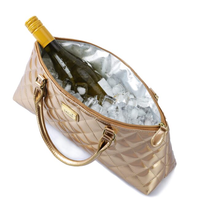 3Z0A6590 scaled Wine Purse Glam 1 Bottle La Soir'ee Clutch - Gold Quilted