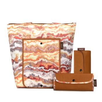 reusable bag set of 3 marble sunset