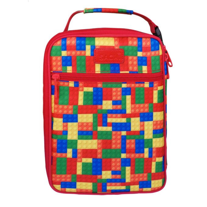 SACHI lunch bags for kids bricks primary colors