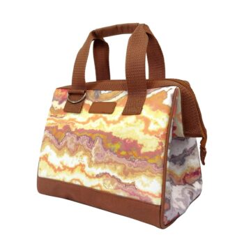 style 34 marble sunset earthy trendy lunch tote