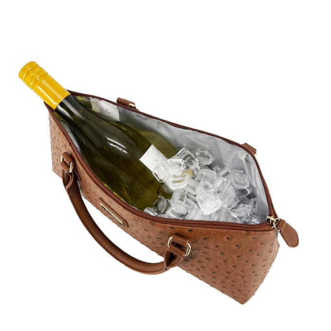 35 586 with wine Wine Purse Glam 1 Bottle La Soir'ee Clutch - Tawny Ostrich