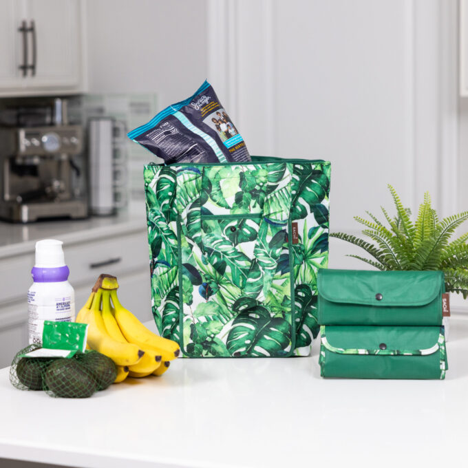 2G2A7652 scaled Insulated Market Tote Set 3-Piece Set of Foldable Bags - Green Tropical Leaf