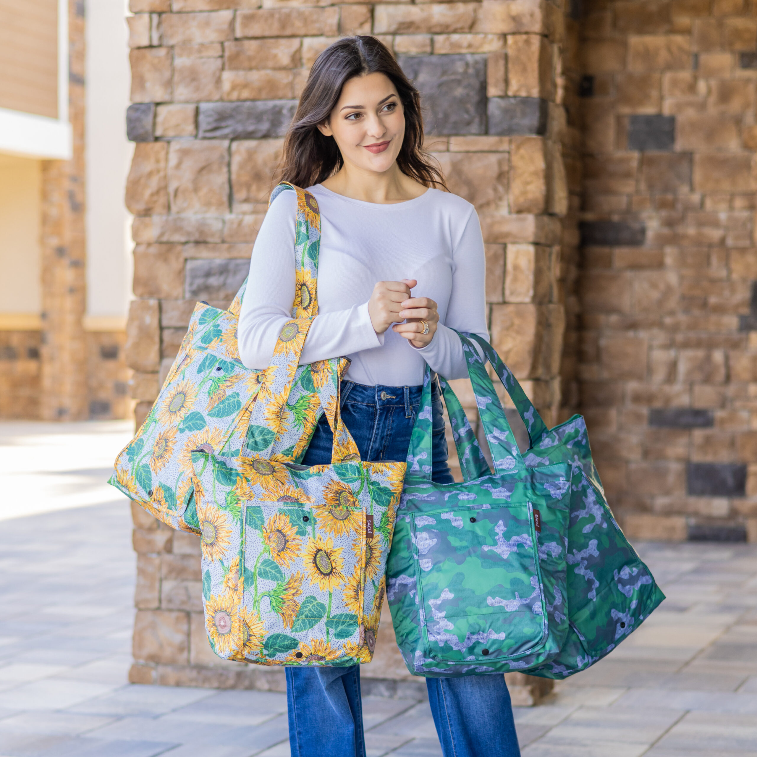 Leak Proof Deluxe Market Tote - Camo Large - SACHI Bags