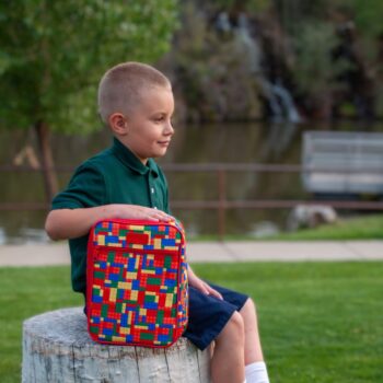 SACHI Bags lunch bags for kids bricks waterfall