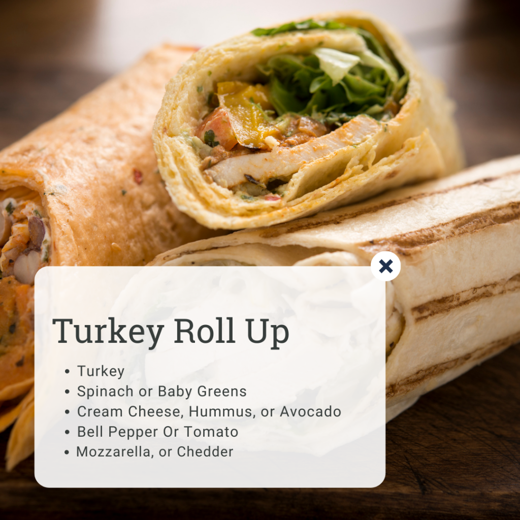healthy school lunches - turkey roll up