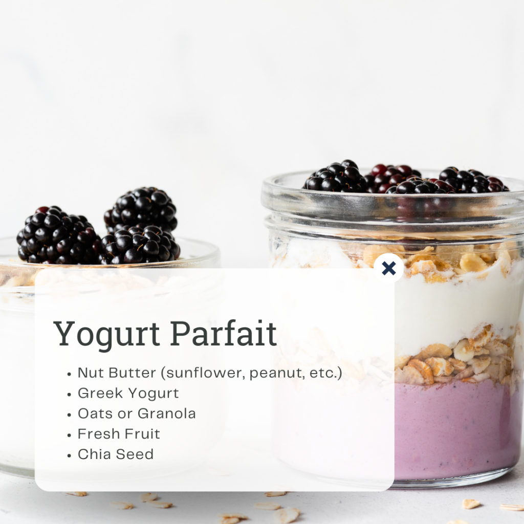 healthy school lunches -  yogurt parfait