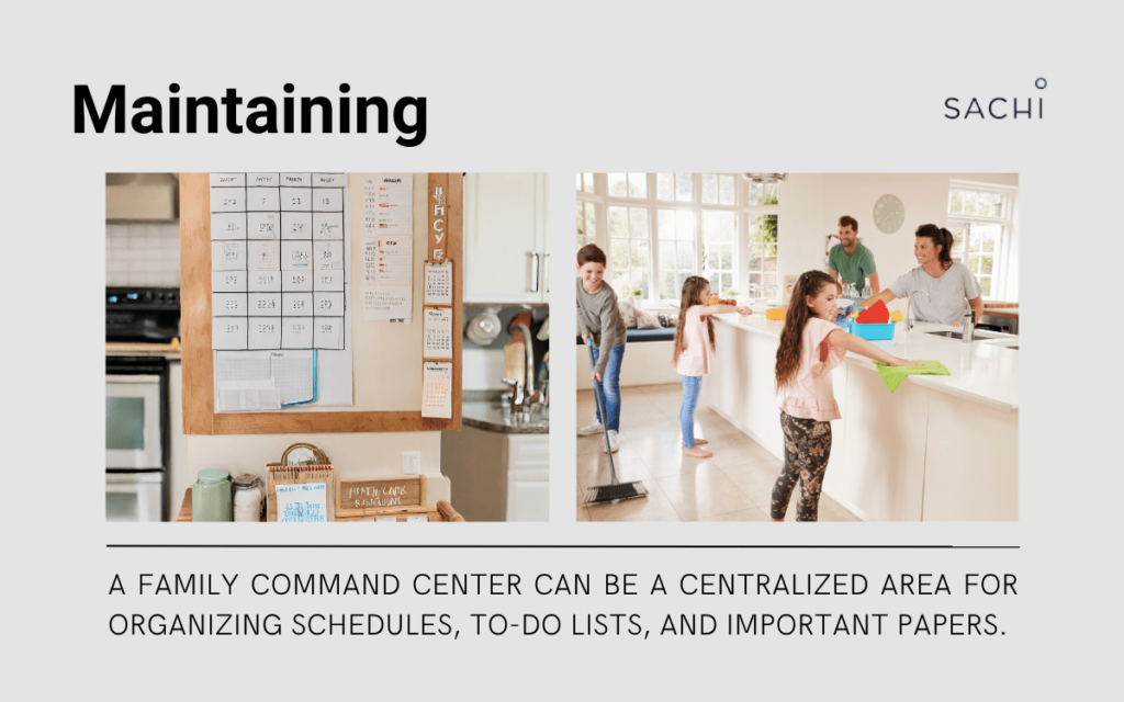 Maintaining and Fall Cleaning set up a command center that can organize schedules, chores, to do lists and more