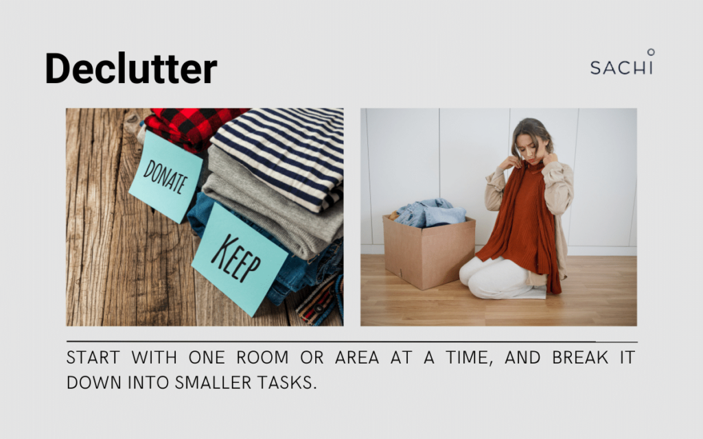 Fall Cleaning and Decluttering Tips - Starting with one room at a time and broken down into smaller tasks