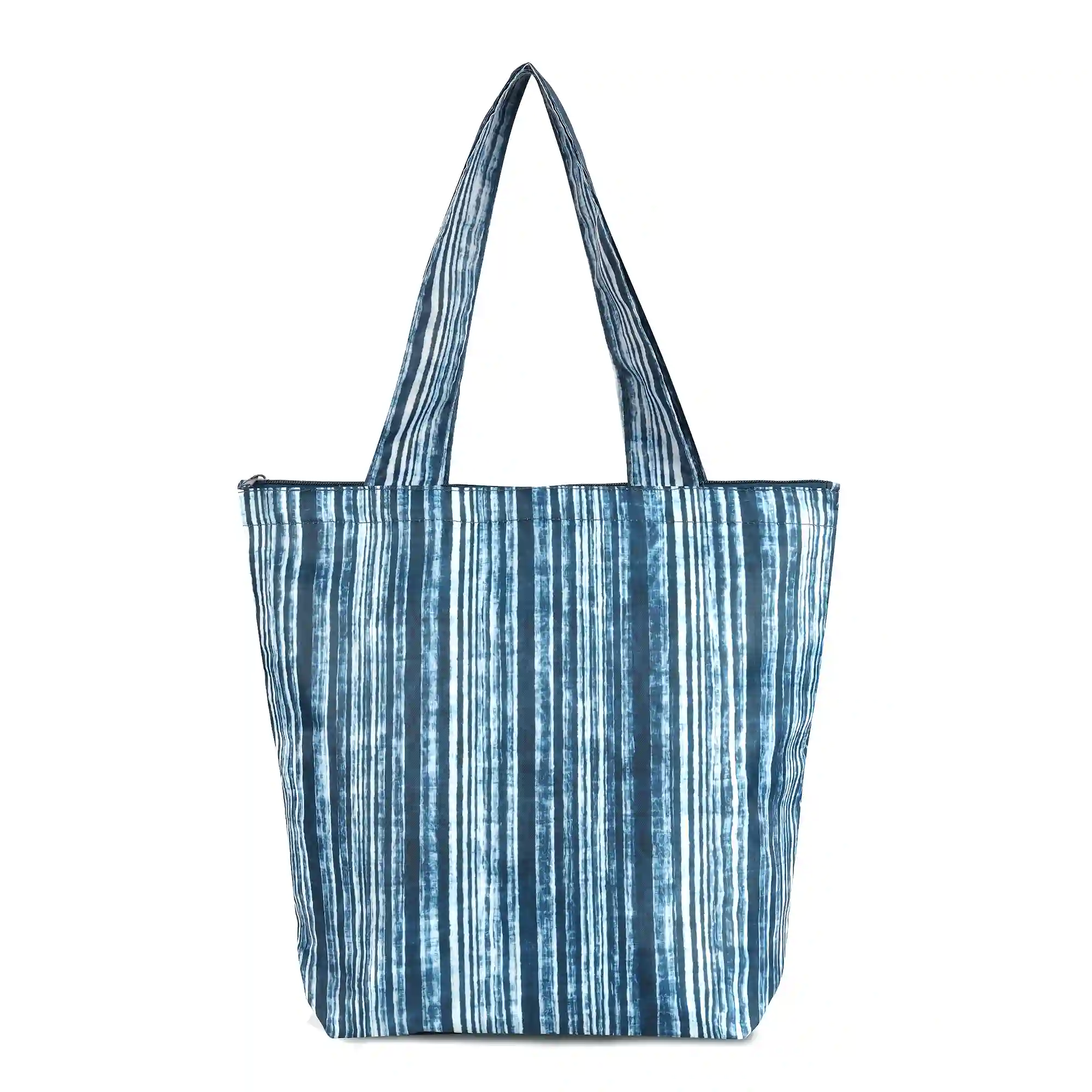SACHI 2-Piece Insulated Market Tote Set – Blue Denim Stripe & Solid Blue 10 SACHI 2-Piece Insulated Market Tote Set – Blue Denim Stripe & Solid Blue - Image 10