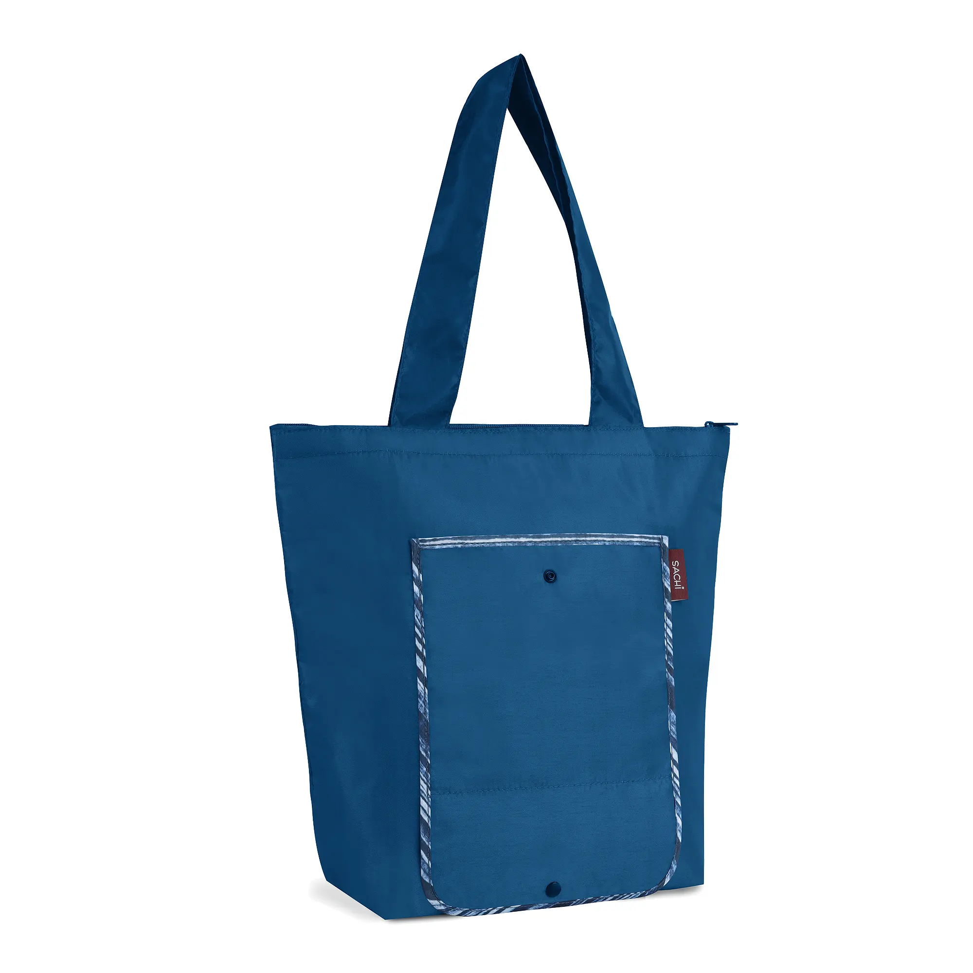 SACHI 2-Piece Insulated Market Tote Set – Blue Denim Stripe & Solid Blue 11 SACHI 2-Piece Insulated Market Tote Set – Blue Denim Stripe & Solid Blue - Image 11